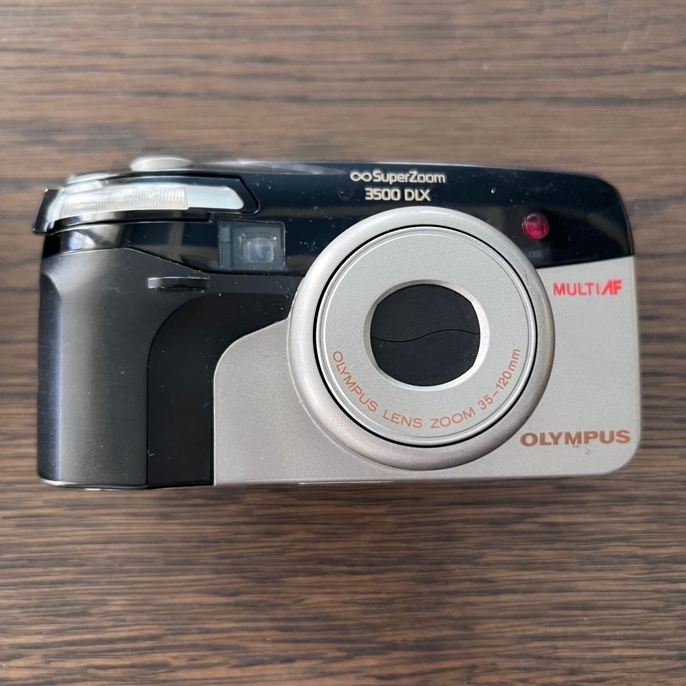 Olympus SuperZoom 3500 DLX 35mm Film Camera 35-120mm Multi AF FLAW‎